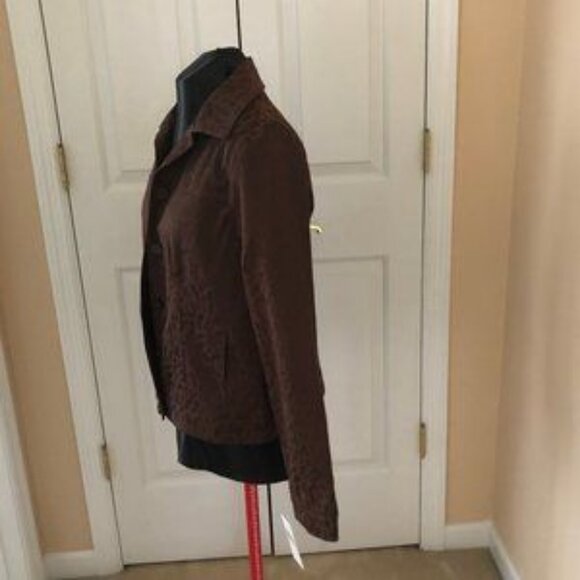 Rafael Sport Brownon Brown Leopard Print Lined Jeans Jacket  Size Small NWT - Picture 3 of 9